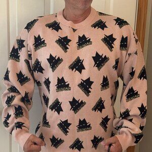 RBM REAL BAD MAN pink custom RETRO SWEATER XL brand NEW! 54 in chest GREAT GIFT